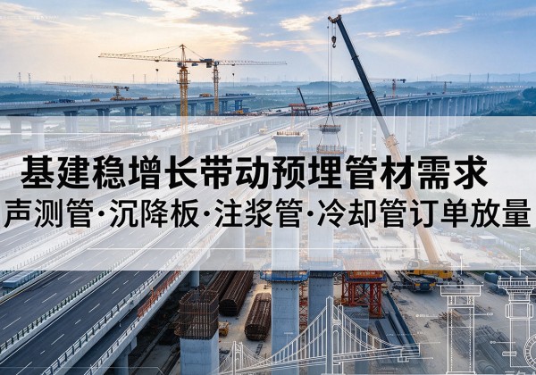 侯马基建稳增长带动预埋监测管材需求，声测管、沉降板、注浆管订单持续放量
